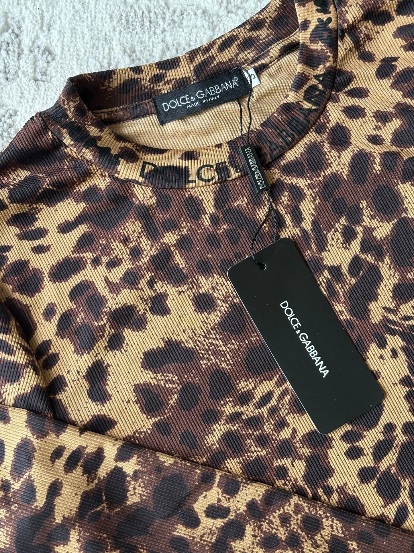 Dolce-Inspired Leopard Print Long Sleeve Top | Luxury Designer Dupe