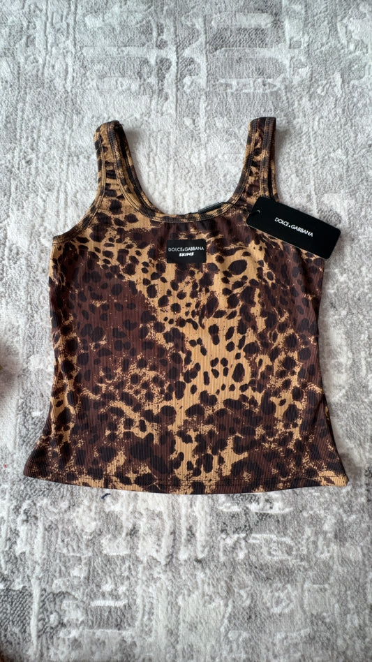 Leopard Print Sleeveless Crop Top Designer-Inspired Streetwear